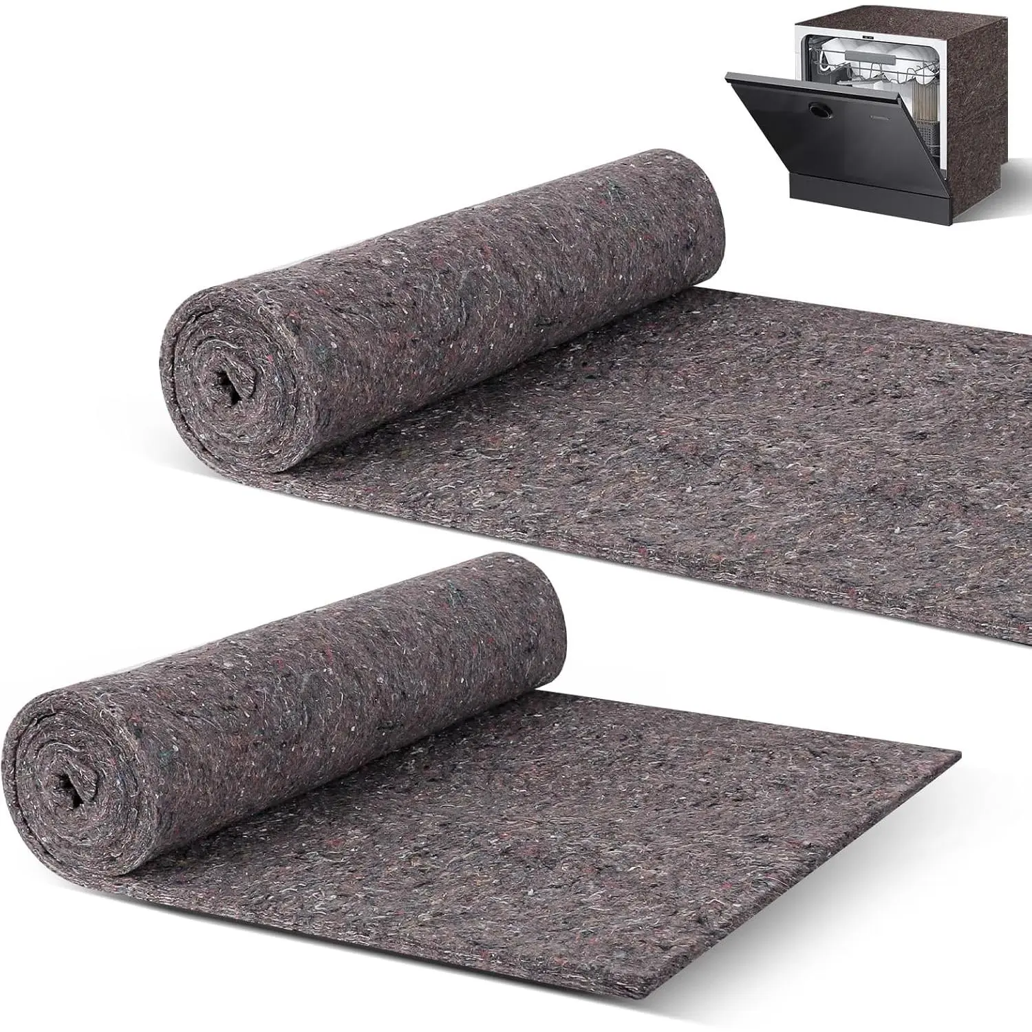 2Pcs 16 x 48 x 0.4 Inches Dishwasher Insulation Blanket, Sound Insulated Insulation Roll for Wall Pipe, Soundproof Heat Insulation Blanket