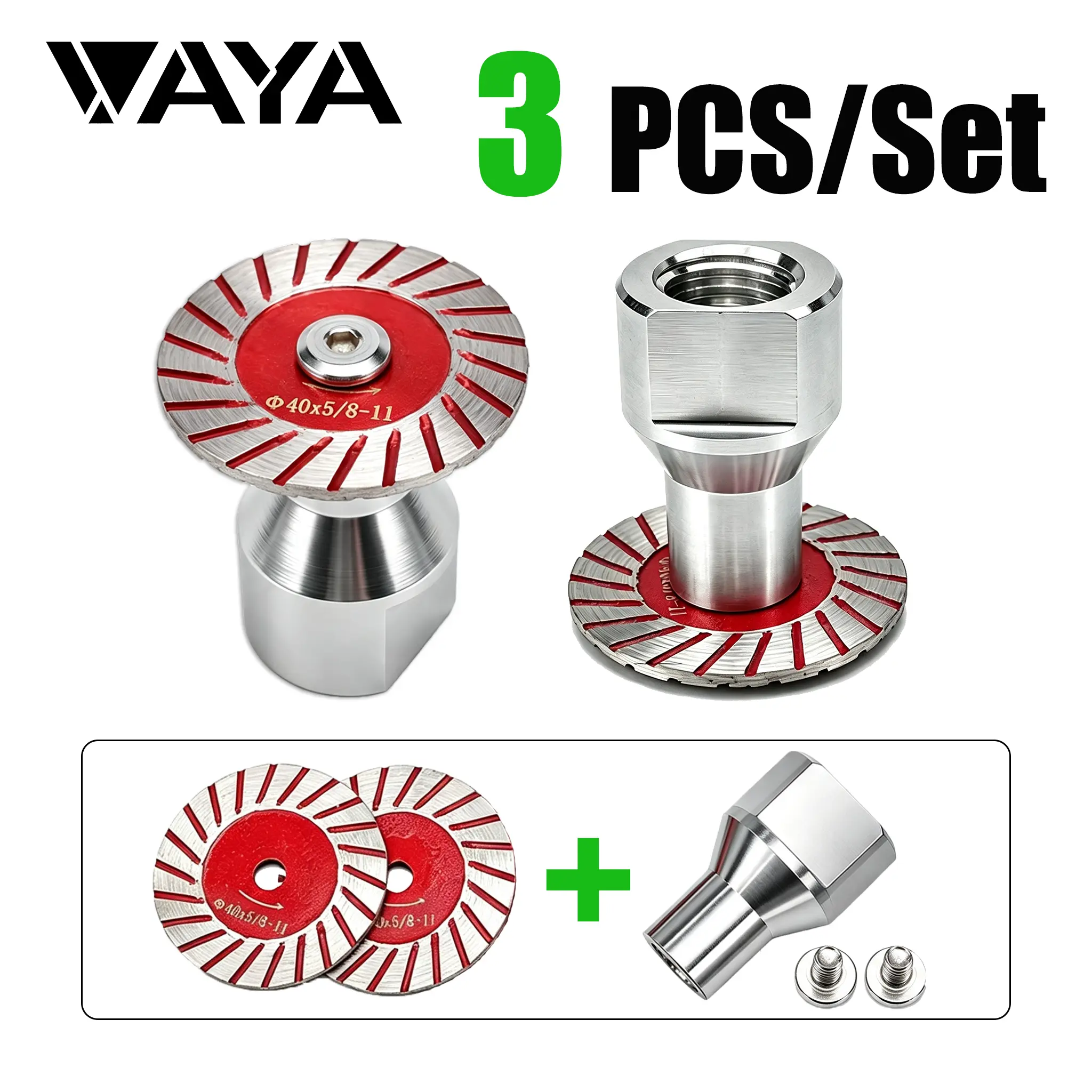 VAYA 3 Pieces/Set 1.57"(40MM) Diamond Blades Angle Grinder Tool - for Stone Carving, Letter Cutting, Granite/Marble Masonry Cutting, DIY Outdoor Use