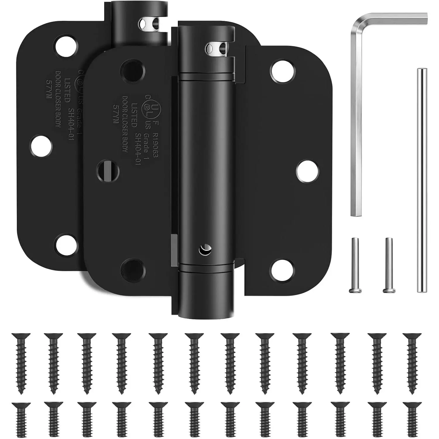 Self Closing Door Hinges 3.5 Inch Matte Black Spring Hinge