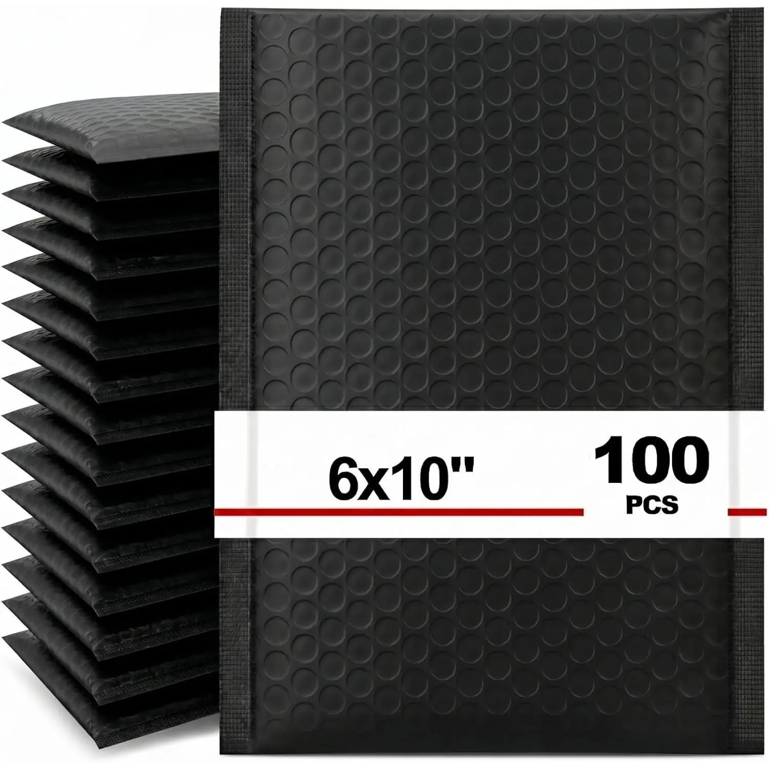 100 Pack Bubble Mailers 6x10", Usable Size 6x9" Self Seal Padded Envelopes Opaque Poly Wrap Bubble Bags Waterproof Shipping Bags for Small Business Mailing Makeup Jewelry Gifts, Black