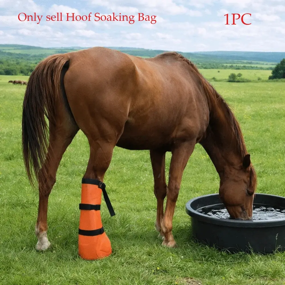 1pc Hoof Soaking Boot Adjustable with Elastic Band Hoof Waterproof Bag Hoof Care Durable Equine Horse Riding Boots Veterinary Equestrian Supplies