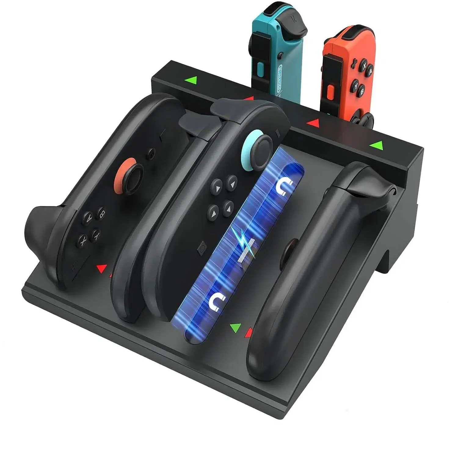Switch Controller Charger for Nintendo Switch 2 & 1 & OLED | 8 in 1 Fast Charging Dock, Controller Charger Station with Ultra-Strong Magnetism, LED Indicators, Overcharge Protection