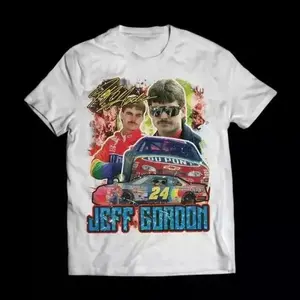 180g[100%cotton]Vintage Style Jeff Gordon 90s Nascar Tee - Classic Cotton T-Shirt