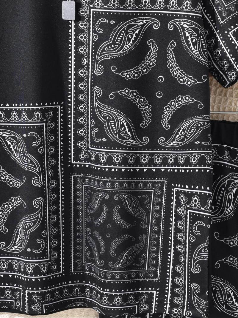 Two-piece Set Boy's Patchwork Print Short Sleeve Top & Shorts, Casual Fashion Round Neck Top & Shorts for Daily Wear, Kids Summer Clothes