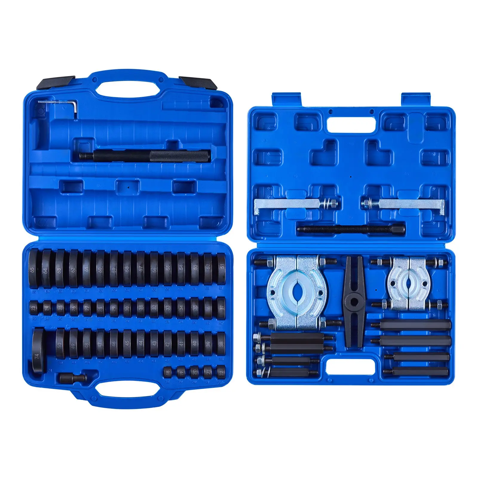 VEVOR Bearing Press Kit, 52+14 Pcs, 2 in 1 Bushing Driver Tool Bearing Press Kit, Race and Seal Driver Set with 49 Bushings, Separators and Jaws, Heavy Duty Removal Installation Tool Set with Case