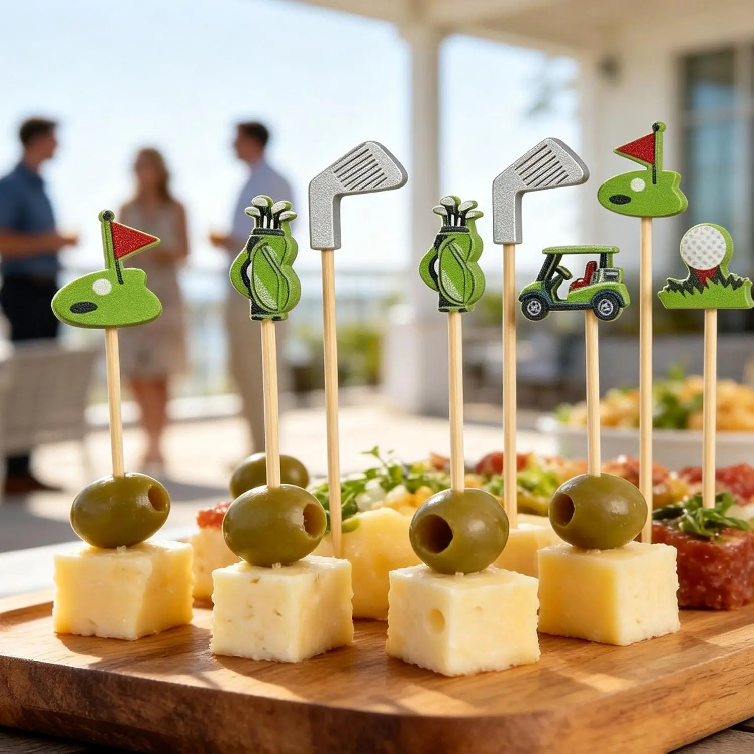 Picks 4.7 Inch Wooden Toothpicks Work Well With Appetizers, Drinks And Sandwiches. Suitable For Golf Party Supplies And Masters Themed Events.