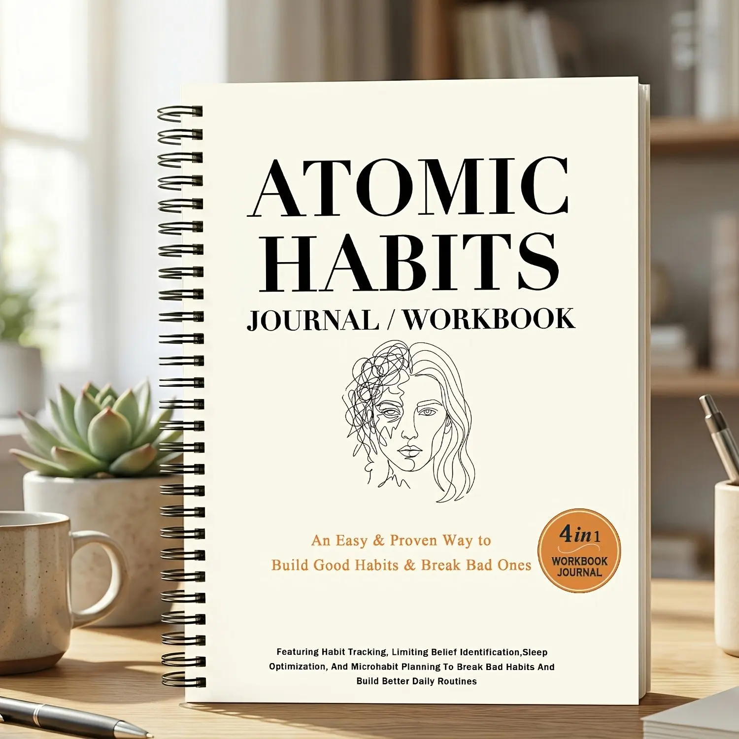 Atomic Habits Workbook and Journal, Structured Guide for Positive Habit Building, Planning, 21-Day Challenge, Daily Habit Tracking, Sleep Improvement Strategies