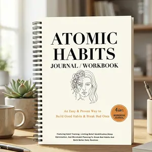 Atomic Habits Workbook and Journal, Structured Guide for Positive Habit Building, 21-Day Challenge, Daily Habit Tracking, Sleep Improvement Strategies
