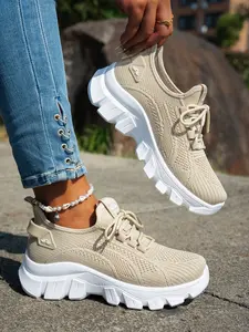 Summer Lightweight Flyknit Mesh Breathable Casual Sports Shoes for Women, Outdoor Versatile Mesh Sneakers, New Summer Hollow Out Design