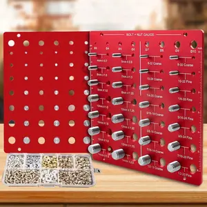 Nut & Bolt Thread Checker, 14 Metric & 14 Metric Standard Sizes Inch and Centimeter Measuring Identifier Tool Set, Thread Checker Tool