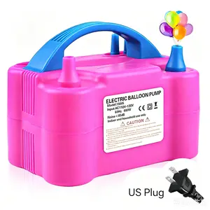 600W High-Power Dual Nozzle Portable Automatic Electric Balloon Pump, 110V US Plug, for Wedding & Birthday Party Decorations, Multi-Color Options