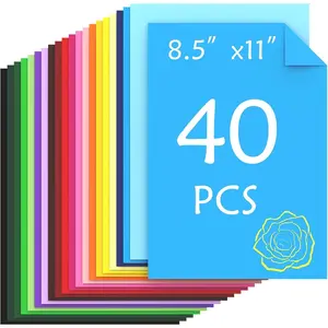 40 Sheets 20 Assorted Colors 180gsm/65lb 8.5 x 11 Colored Cardstock Paper for Crafting, Christmas DIY Card Making, Scrapbooking