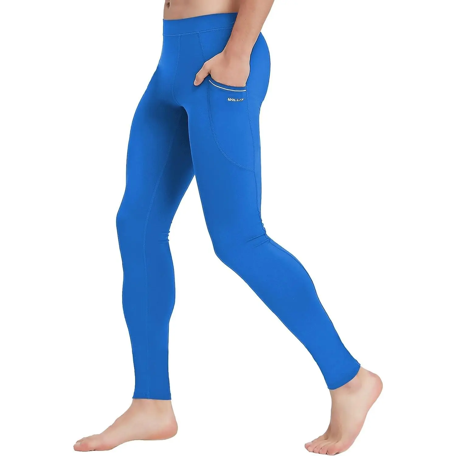 Men's Yoga Workout Leggings Quick Dry Running Dance Tights with Pockets Stretch Compression Pants(Gift)