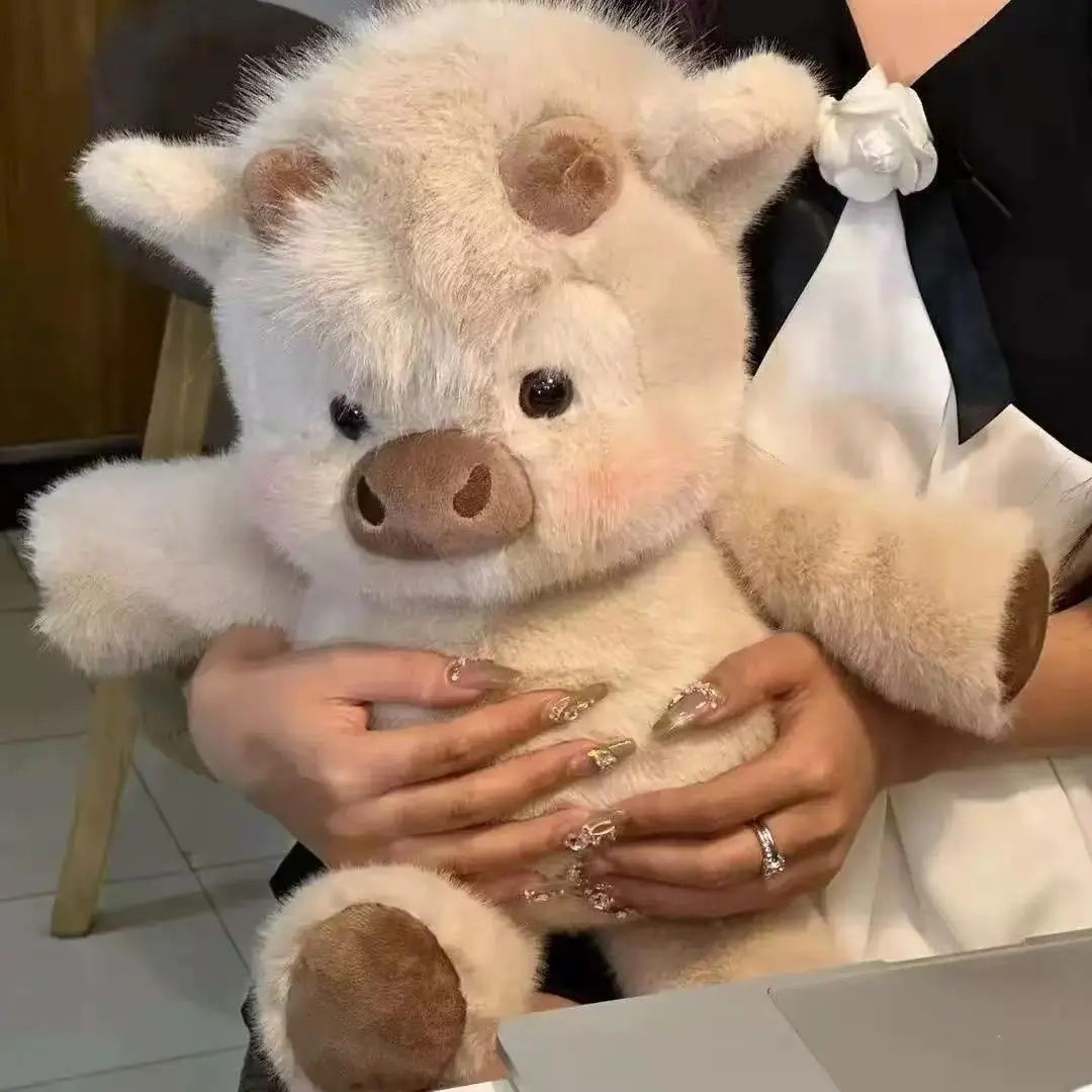 Running Highland Cow Plush Toy – Soft and Fluffy Huggable Stuffed Animal, Movable Walking Cow Doll, Perfect Gift for Kids & Highland Cow Lovers, Cuddly Companion for Anxiety Relief, Cute Home Decor Plushie