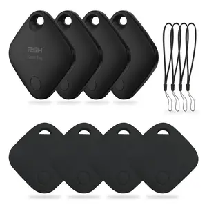 RSH Smart tag iOS/Android Lost Alarm Bundle, Wireless Positioning Tracker, Compatible with Apple Find My/google Find HUB, Tracks Keys Luggage Cars Bikes Bags Wallets, Includes 4 Tags