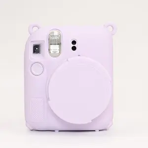 Soft Silicone Cover Camera Bag For Fijifilm Film Instax Mini 12 mini12 Armor Skin Protective Body Case With Lens Protector