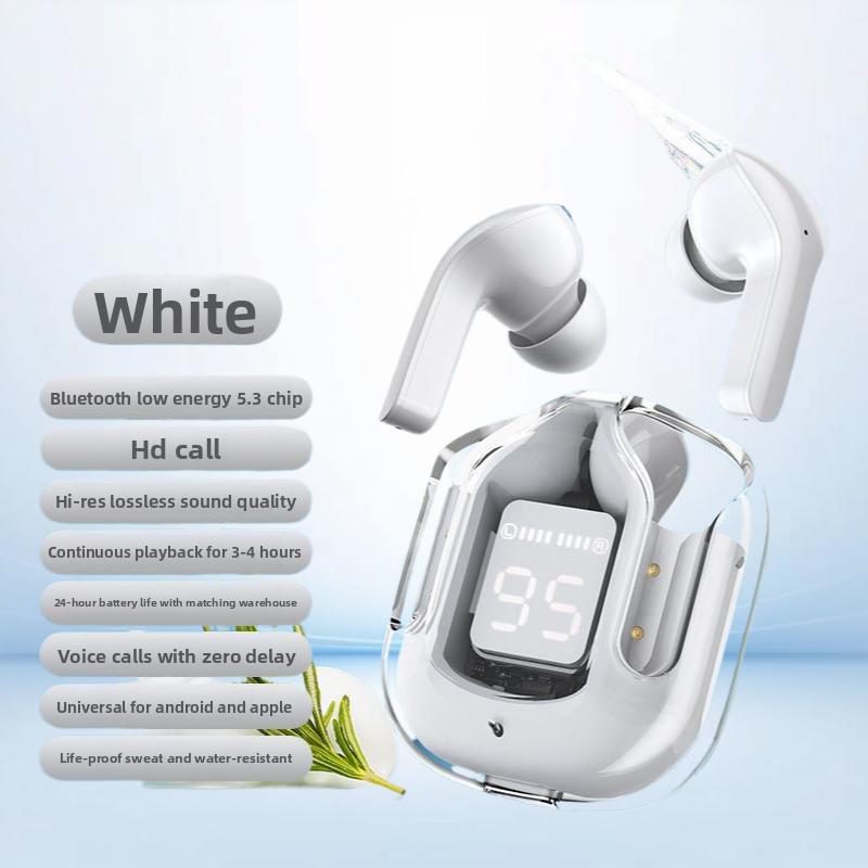 Transparent High-Fidelity In-Ear Sports Wireless Bluetooth Earbuds with LED Digital Display