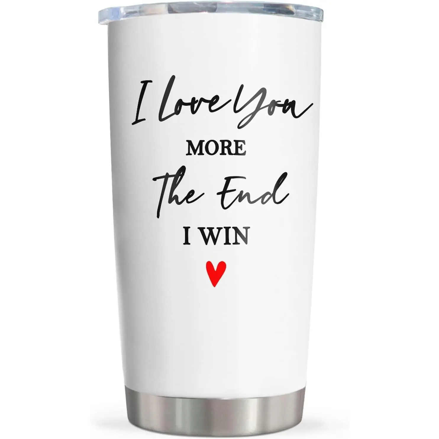 20oz Skinny Portable Stainless Steel Vacuum Flask Tumbler - Romantic Appreciation Gift for Couples, Wedding Anniversary, Birthday for Spouse