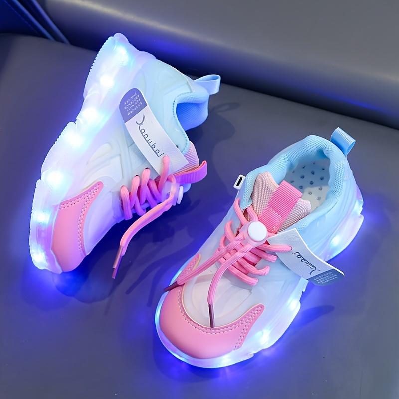 Casual Cool Rechargeable LED Sports Shoes Boys Shock Absorption Anti-Slip Running Training Luminous Sneakers