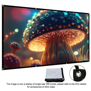 High Definition Projection Screen, Thick High Density, 60-150 Inches, Dual Side Projection, Home Theater, Outdoor, Office, Classroom