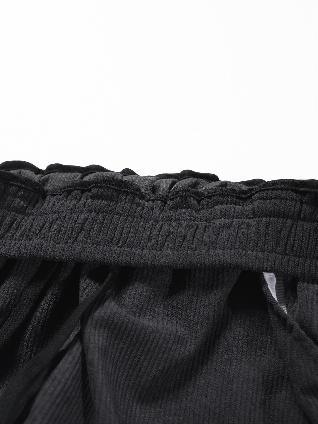 Men's Solid Pocket Drawstring Waist Jogger Pants, Loose Corduroy Trousers for Spring & Fall, Baggy Plain Menswear, Casual Comfy Men Bottoms for Daily Wear, Lounge Boyfriend Sweatpants for Gift