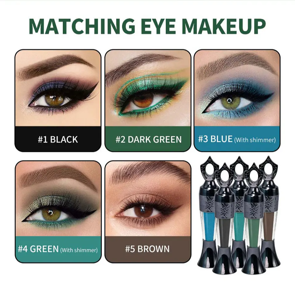 Lakerain Multicolor Powder Eyeliner, 5 Colors Available, Long-Lasting, Non-Bleeding, Perfect for Daily Commute, Parties, Creative Makeup