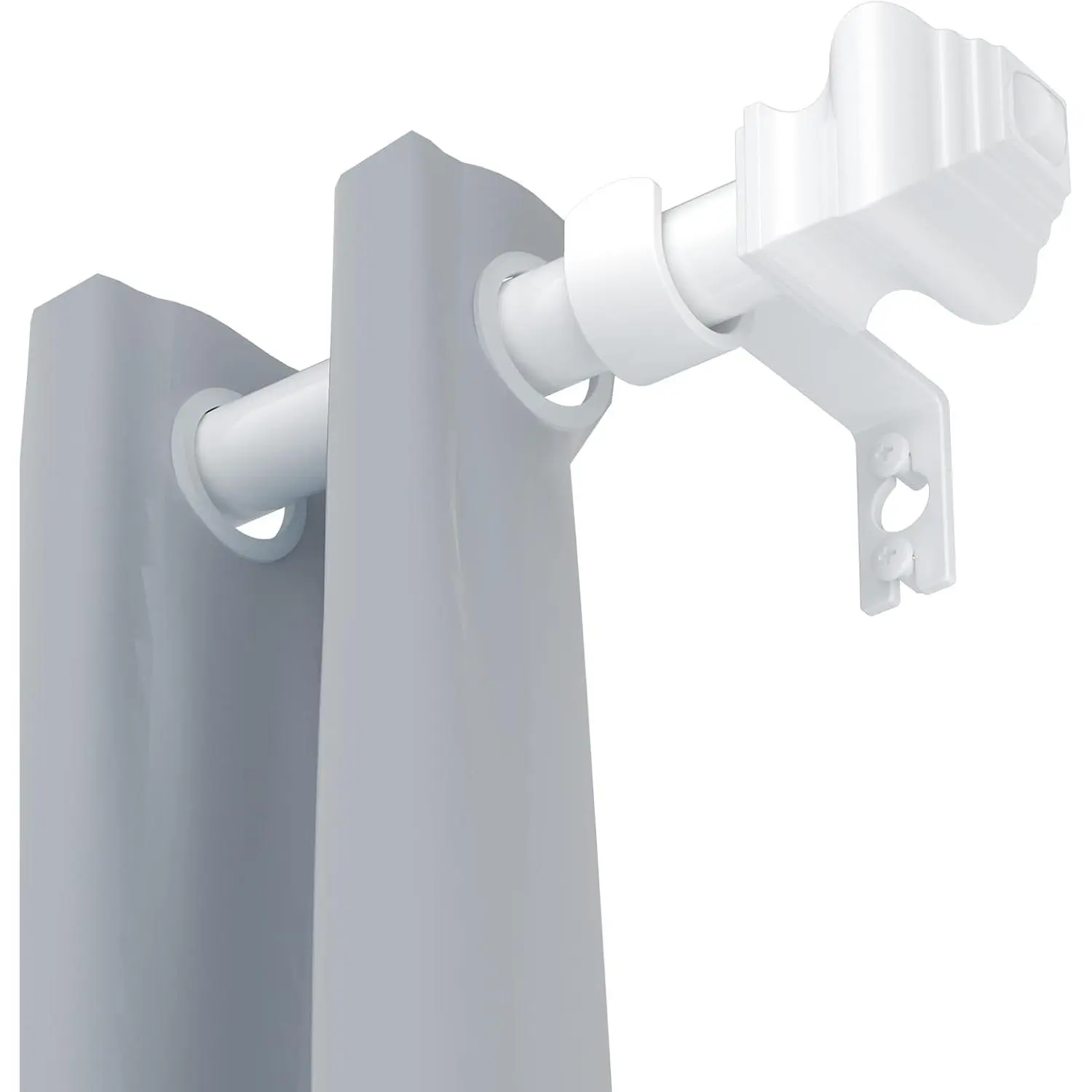 Curtain Rods for Windows 36-48 inch, 5/8 inch White Curtain Rod with Brackets Adjustable by Splicing for Bedroom Kitchen Study Living Room