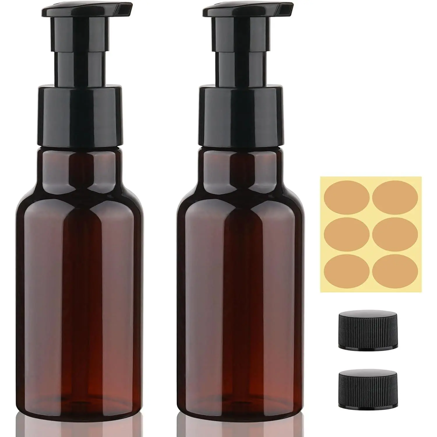 2-Pack 4oz Plastic Pump Bottles, Modern Multi-Purpose Leakproof Soap Dispensers, Travel-Ready Refillable Lotion Containers for Bathroom, Kitchen, Travel Use