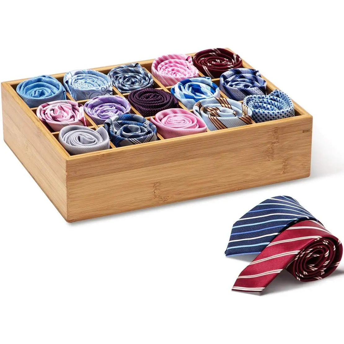 Closet Drawer Divider - Storage Organizer with 15 Compartments, Drawer Organizer, Storage Box for Belts, Ties, Bras, Briefs, Socks &  -