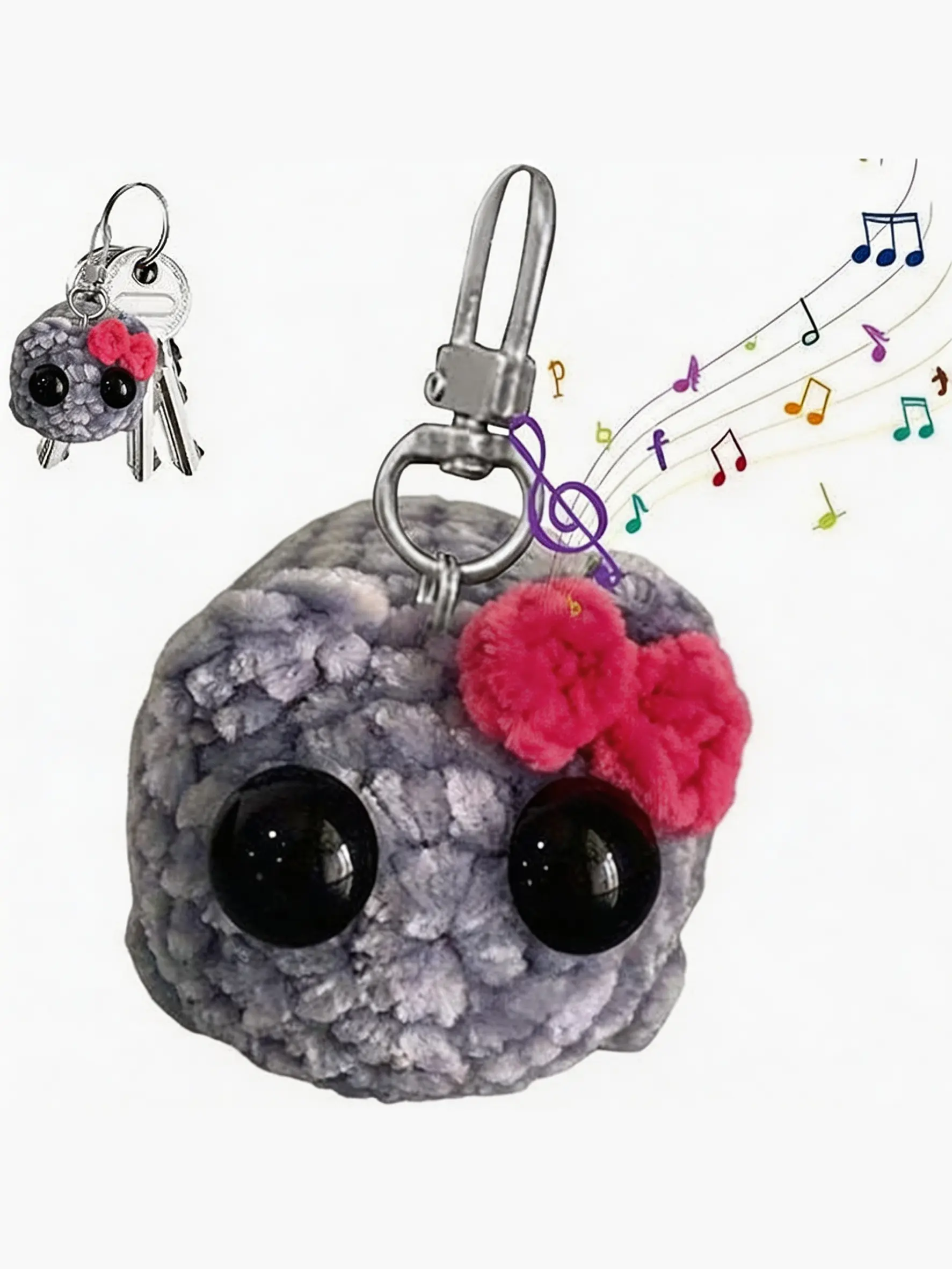 Crochet Sad Hamster Meme Keychain with Sound, Unique Handmade Accessory, Animal Keychain, Perfect Gift Idea, Adds Fun to Your Keys, Crochet Amigurumi Keychain