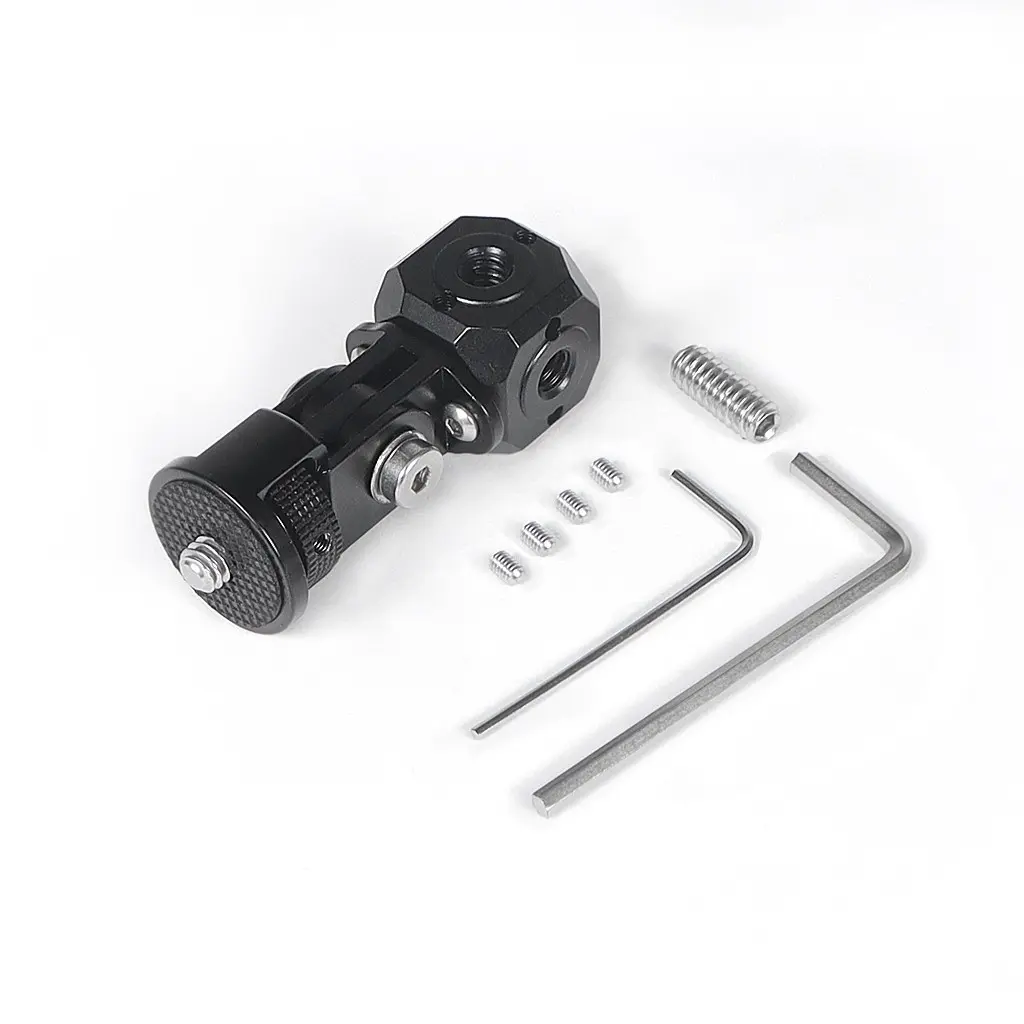 Feichao Aluminum Alloy Multi-Hole 1/4 Adjustable Metal Adapter, Anti-Reverse Mount, Compatible with Action Camera, Microphone, Dslr Cage
