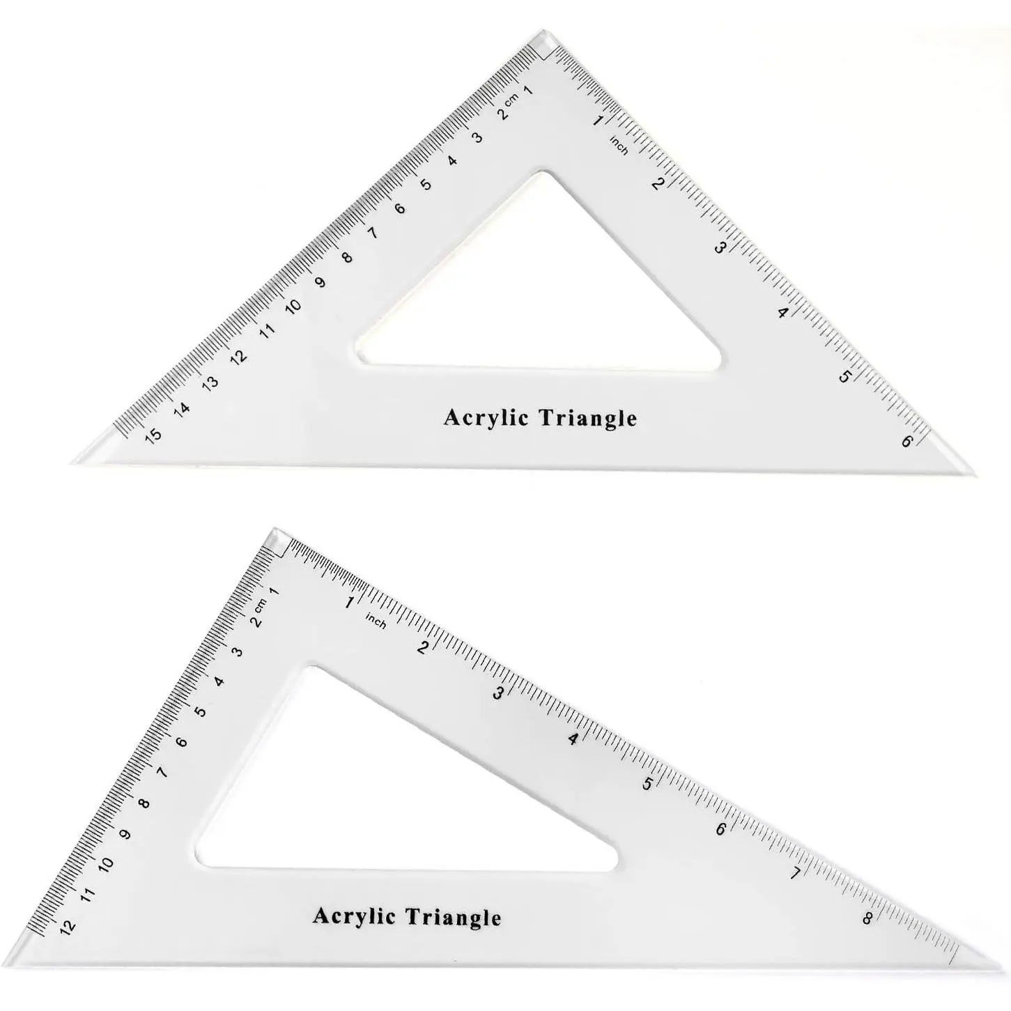 Large Triangle Ruler Set Square, 30/60 and 45/90 Degrees, Triangle Hollow