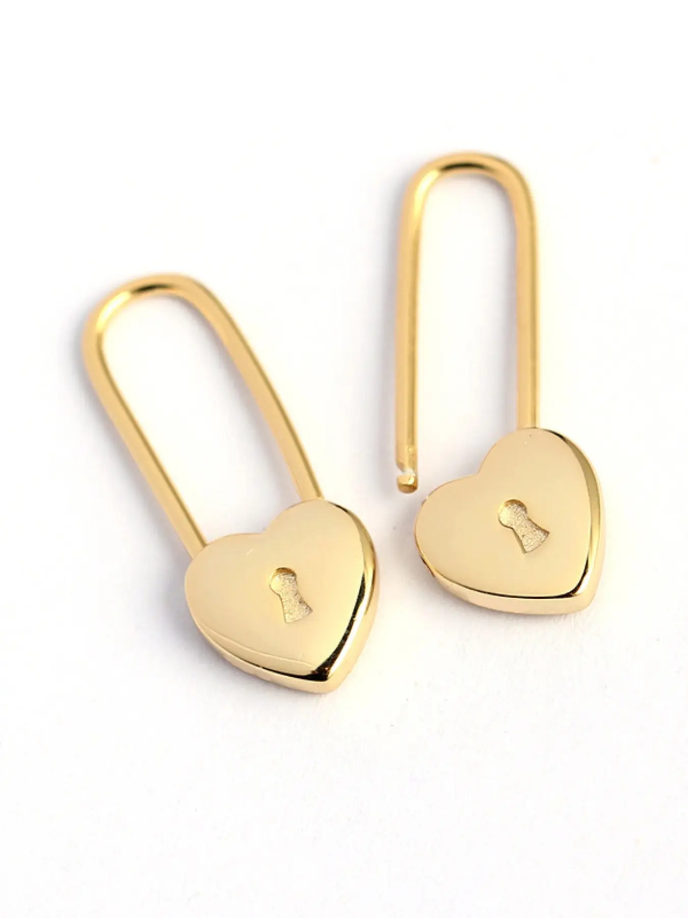 Y2K Aesthetic Heart Lock Safety Pin Silver Minimalist Keyhole Love Padlock Drop Earring Fashion Earring Trendy Grunge Punk Jewelry For Women Teen Girls
