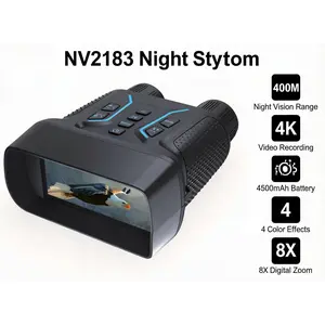 NV2183 Digital Night Vision Binoculars | 4K Video Record, 400M Full Dark Night Vision,8X Digital Zoom,4.5” HD Screen,4500mAh Rechargeable Battery for Hunting Wildlife Observation Camping Night Fishing