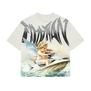MIXED EMOTION Diamond Angel Graphic T-Shirt Men's Oversized Streetwear Tee Y2K Aesthetic Cotton Short Sleeve Crew Neck Summer Top, Vintage Dark Goth Casual Daily Wear, Perfect Birthday Christmas Father’s Day Holiday Gift For Alt Fashion Fans