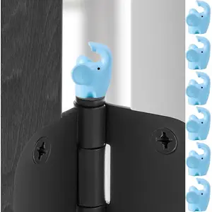 Assorted Animals Hinge Toppers Set of 6 - Magnetic Door Hinge Heads Decorative Topper - Whimsical Home Decoration Charms for Animal Lovers (Elephant)