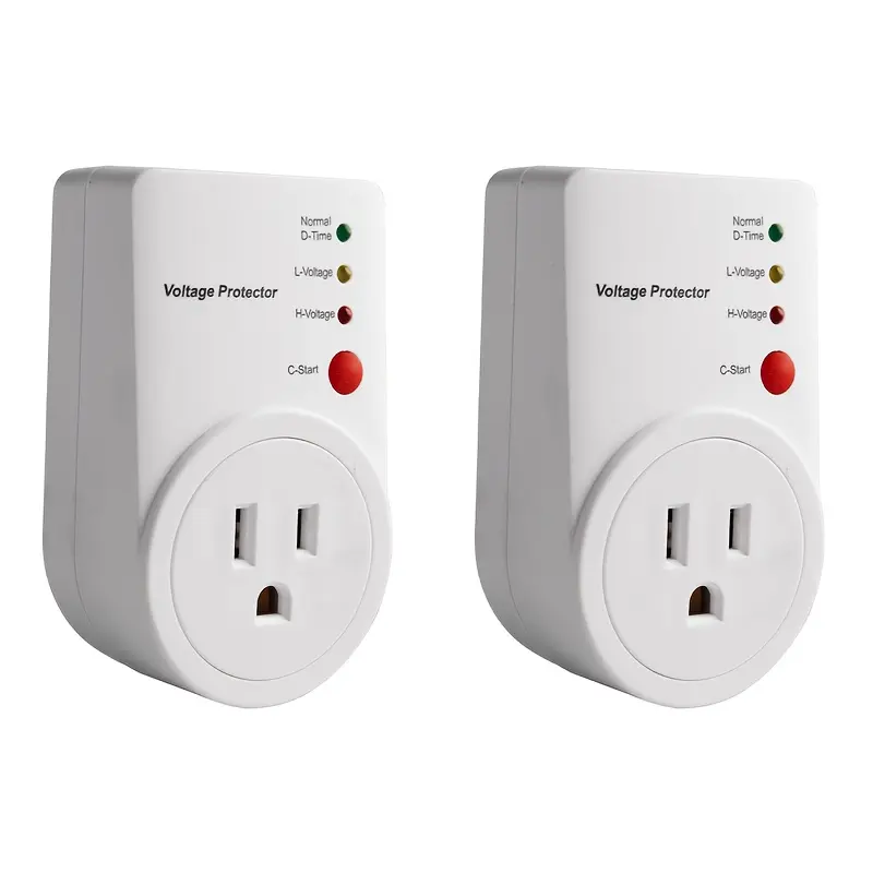 1-piece, 2-piece 1800W voltage protector, refrigerator voltage stabilizer, surge protector for washing machine/TV/microwave, surge suppressor, overvoltage protector, AC120V plug