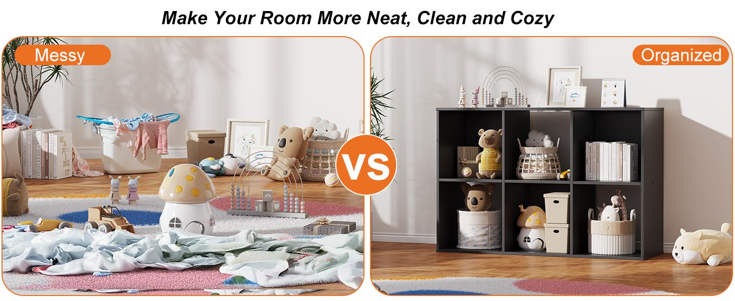 Cube Storage Organizer, Open Cube Bookshelf with Removable Back Panels, Stackable Display Bookcase for Living Room, Bedroom, Entryway