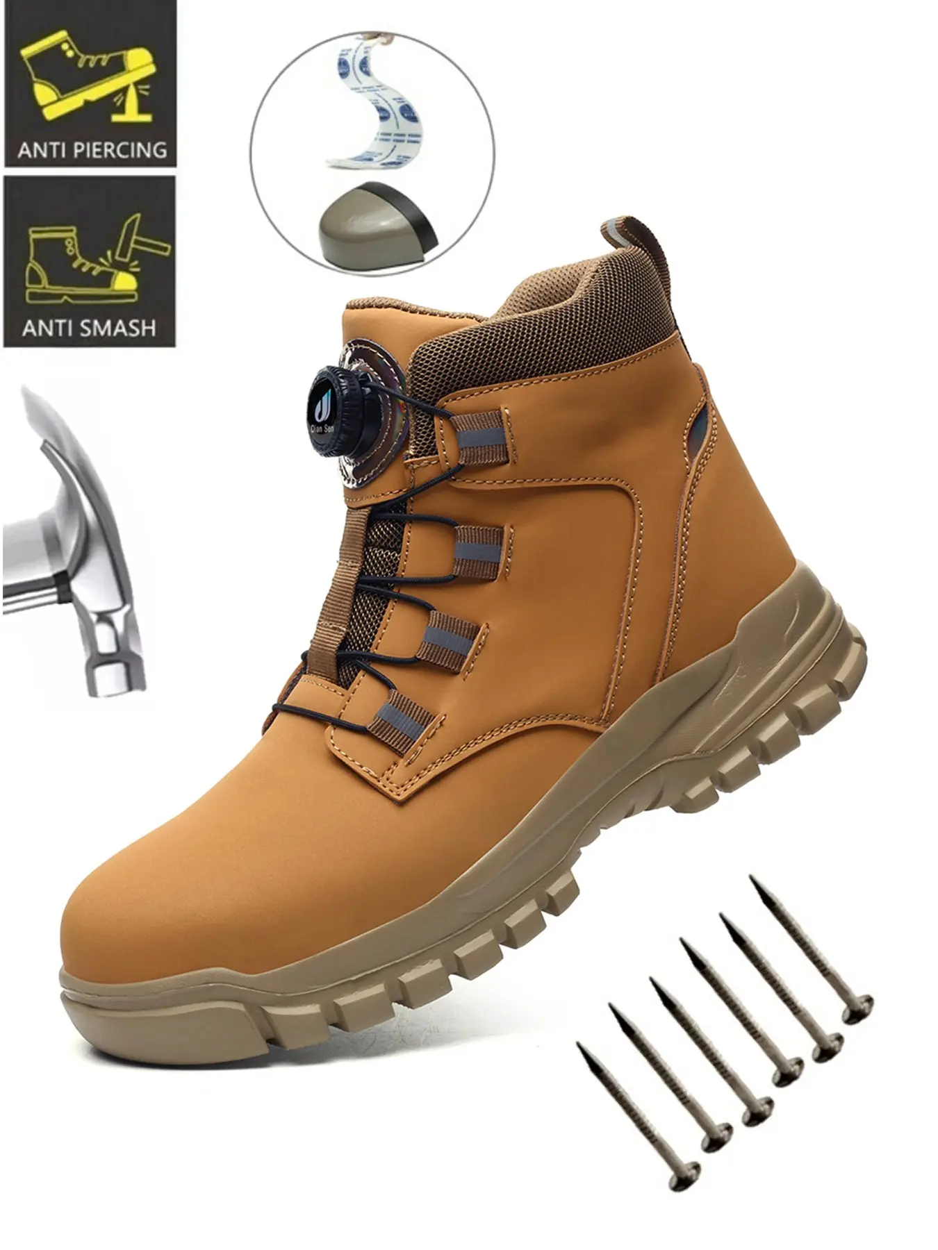 Steel Toe Shoes for Men Composite Toe Work Shoes Safety Sneakers Lightweight Indestructible Construction Puncture Proof Indestructible Shoes Slip-resistant and wear-resistant New Fashion all-season outdoor High top sneakers
