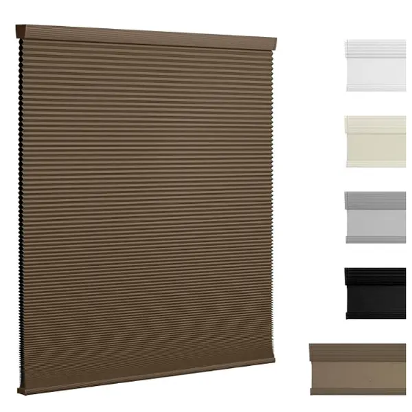 Blackout Cellular Shades Cordless Pull Down Cellular Blinds Thermal Insulated   cordless  Honeycomb Blinds for Windows/Blackout Beige/Light Filtering White/Blackout Dark Brown