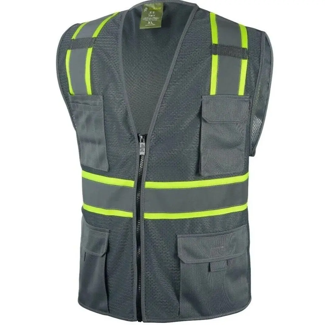 Grey Two Tones Safety Vest ,With Multi-Pocket Tool