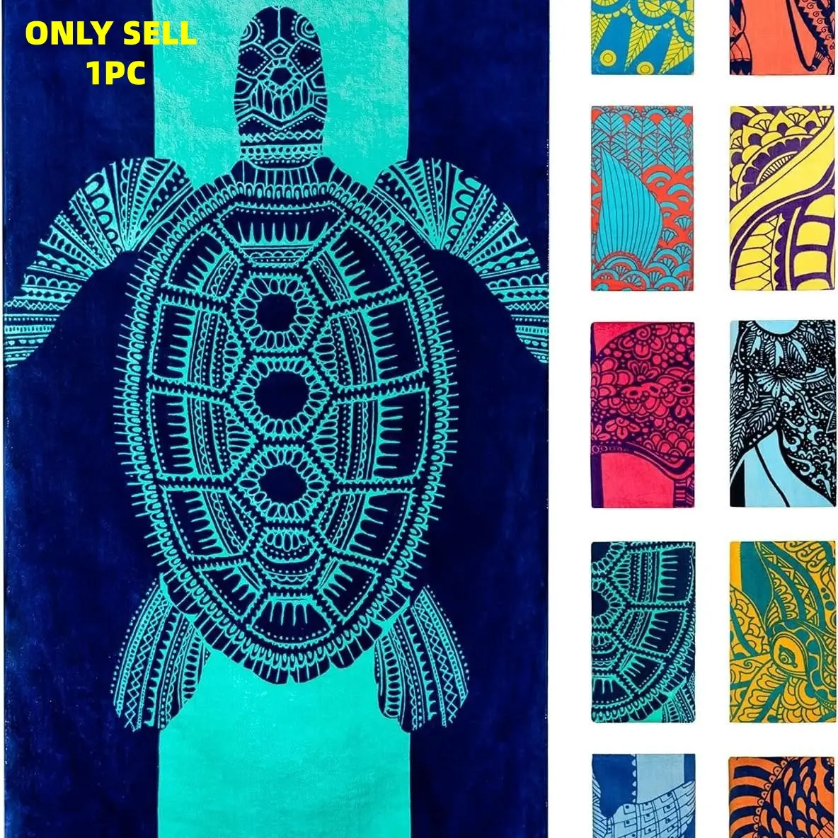 Lightweight Microfiber Beach Towel, Quick-Dry Absorbent, Large Size 32"x71", Ideal for Pool, Camping, Beach, Travel Essentials, Adult Gift