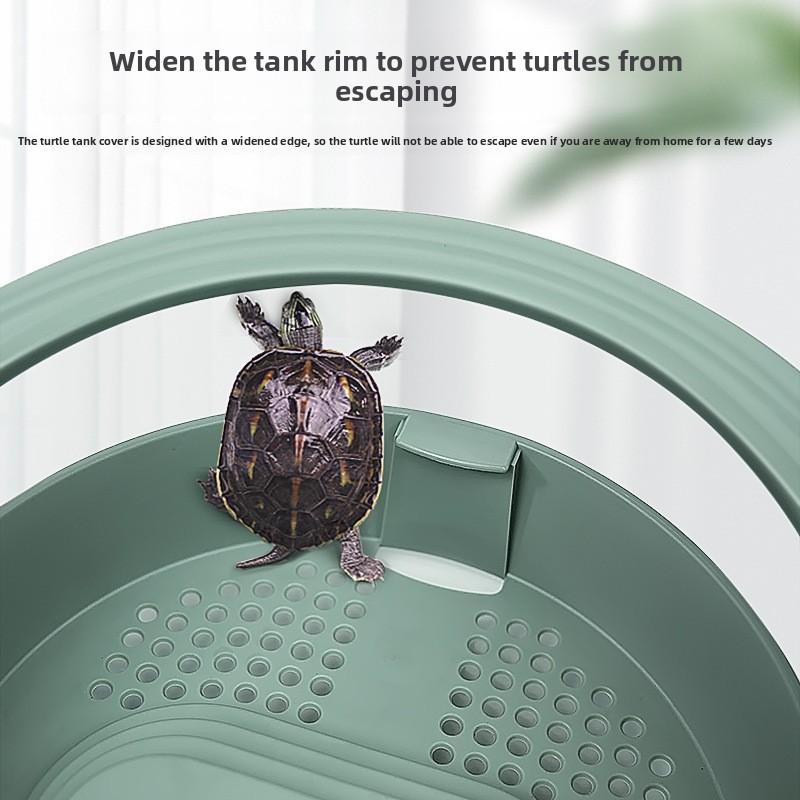 Turtle Tank for Home Use with Basking Platform Breeding Tank Ecological Tank Villa Plastic Turtle Basin Small Fish Tank