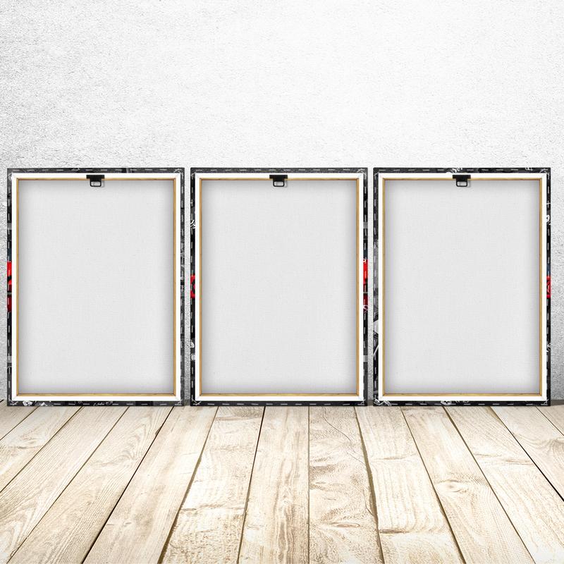 Formula Car Pattern Canvas Painting with Wooden Frame, 3 Counts/set Modern Art Wall Decor, Wall Art for Home Living Room Bedroom Office, Decoration