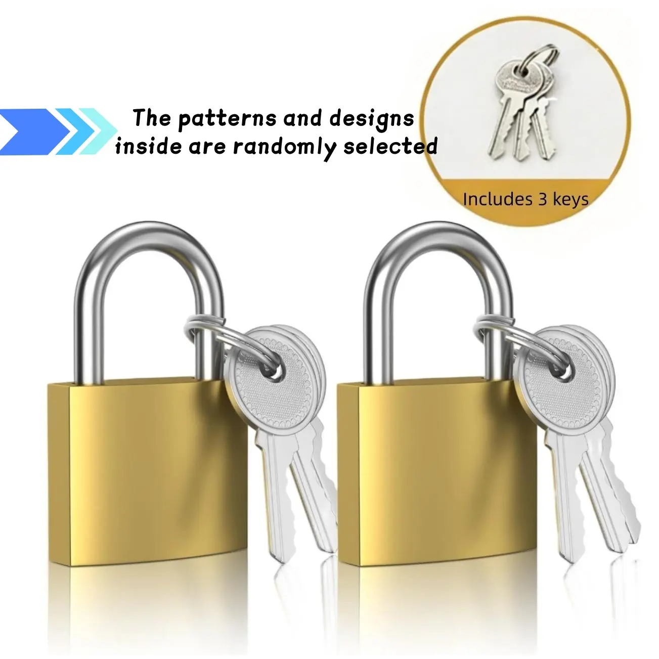 2pcs Keyed Padlocks Waterproof Small Lock, Metal Luggage Padlocks 33mm, Sturdy Locker Lock with Keys for Backpacks, Boxes, Travel Bags, Padlock Set