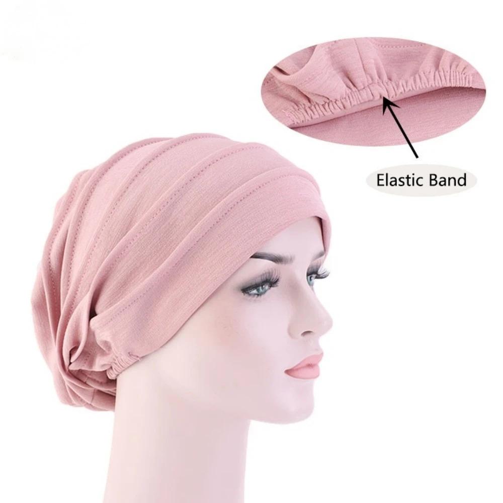Cotton Slouch Beanie for Women Solid Color Chemo Cap Muslim Hijab Head Wrap Turban
