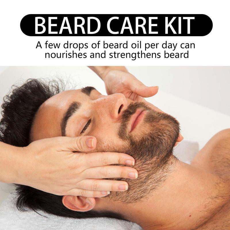 Beard Growth Kit - Serum & Roller Duo for Thicker Facial Hair - Natural Nutrient Oil + 540 Needle Roller - Daily Grooming Essentials for Men,Easy To Use, Perfect Gift for Him,Titanium Derma Roller with Needles for Face, Beard & Hair