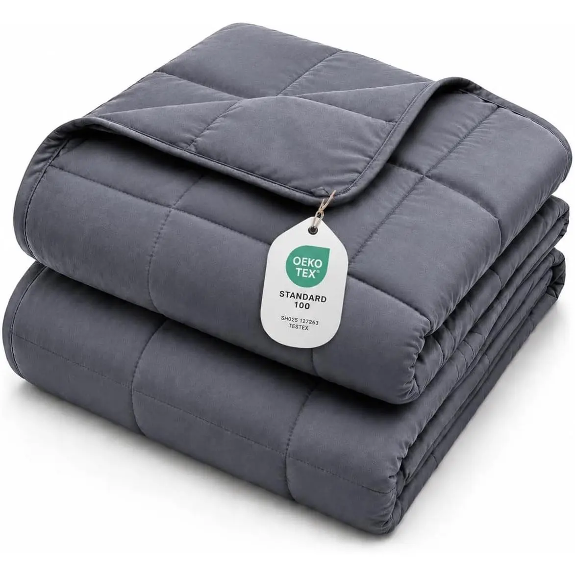Weighted Blanket for Adults 15lbs, 48"x72" Dark Grey Twin Full Size Heavy Throw Blanket, Cooling Breathable Microfiber with Glass Beads, Washable All-SeasonGift