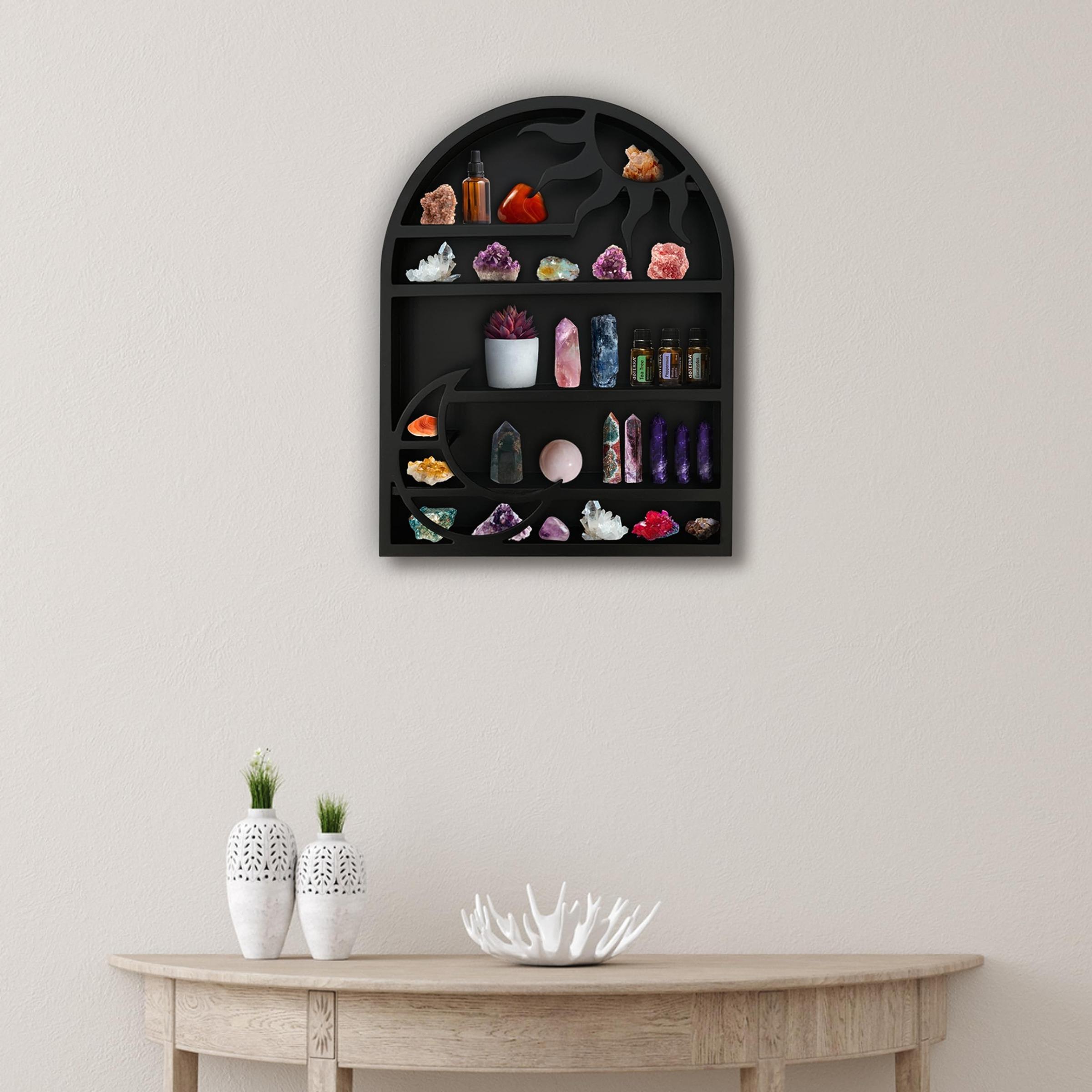 Wooden Crystal Display Rack, Multi-functional Witch Stone & Essential Oil Rack, Creative Multi-layer Storage Organizer for Home Decor, Display Shelf