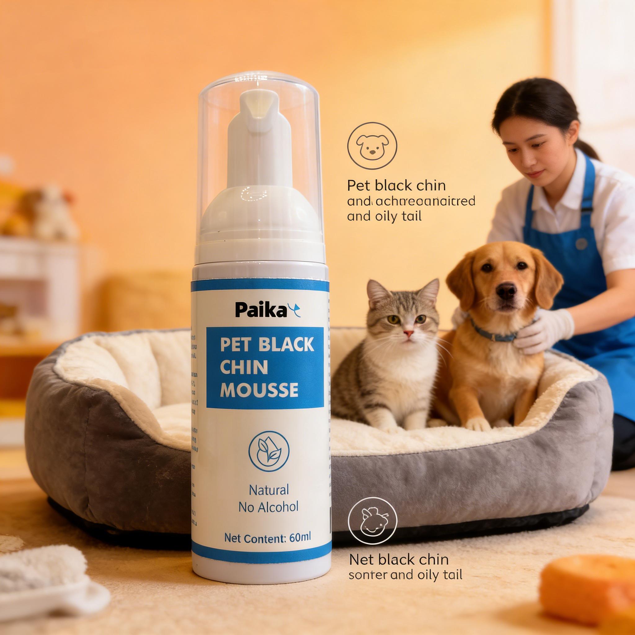 Paika Pet Chin Mousse Cleaner, Effective Dog & Cat Oral Care, Gentle Formula for Fresh Breath, Easy Application